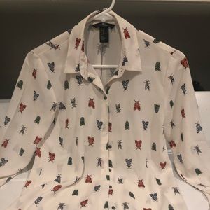 Dress shirt with small bug pattern